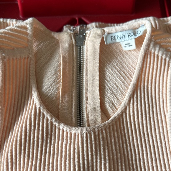 Ronny Kobo Collection Beige Ribbed Top - Picture 2 of 6